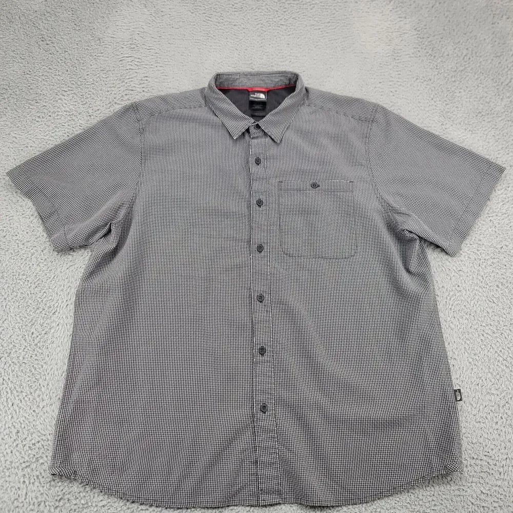 The‎ North Face Shirt Mens XXL Gray Check Plaid Outdoors Camp Gorpcore Pocket